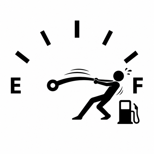 Adesivo Indicatore Carburante con Omino – Sticker Auto 15×11 cm Fosforescente o Nero Lucido