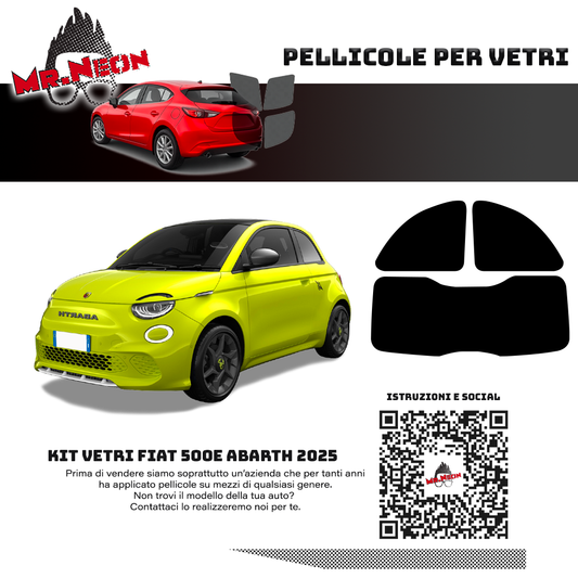 Kit pellicola oscurante posteriore pretagliato per Fiat Abarth 500e 2025