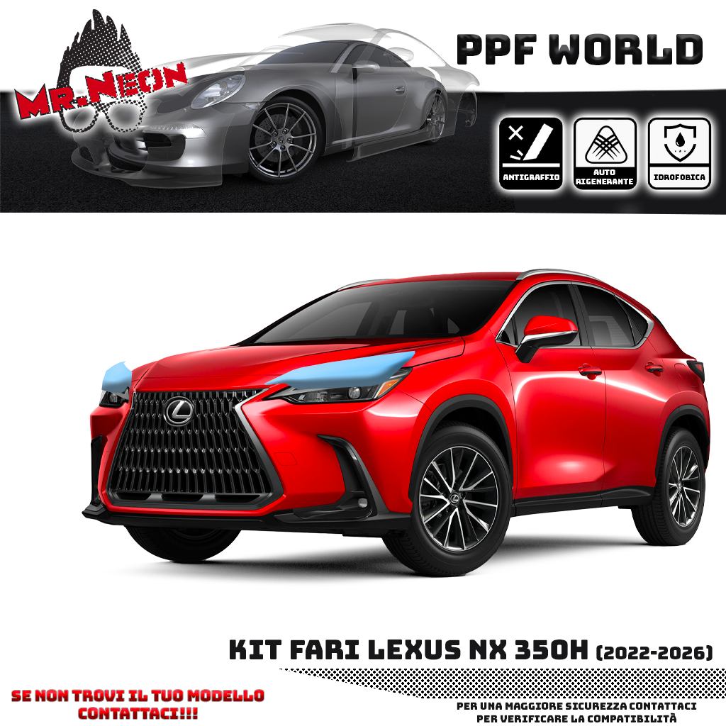 Kit Pellicola Protettiva Fari Lexus NX / NX 350h 2022-oggi – PPF Trasparente o Fotocromatico Pretagliato