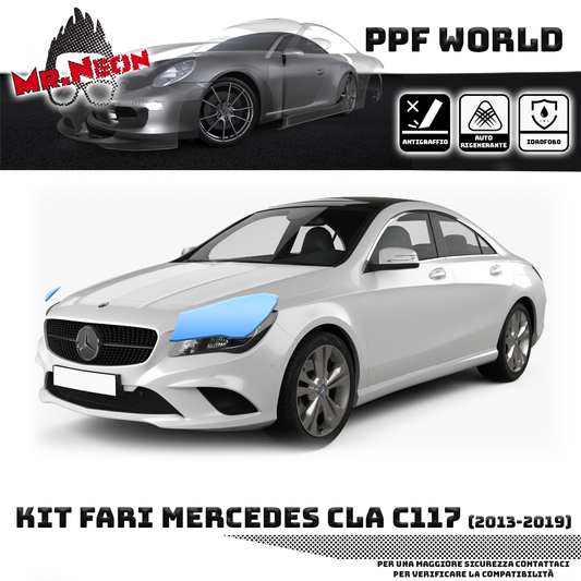 Kit Pellicola Protettiva Fari Mercedes CLA C117 2013-2019 – PPF Trasparente o Fotocromatico Pretagliato