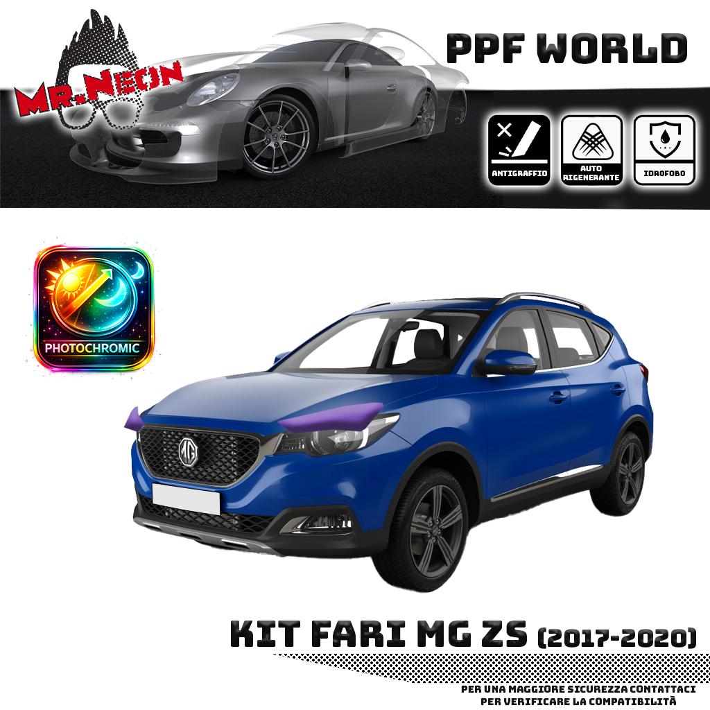 Kit Pellicola Protettiva Fari MG ZS 2017-2020 – PPF Trasparente o Fotocromatico Pretagliato