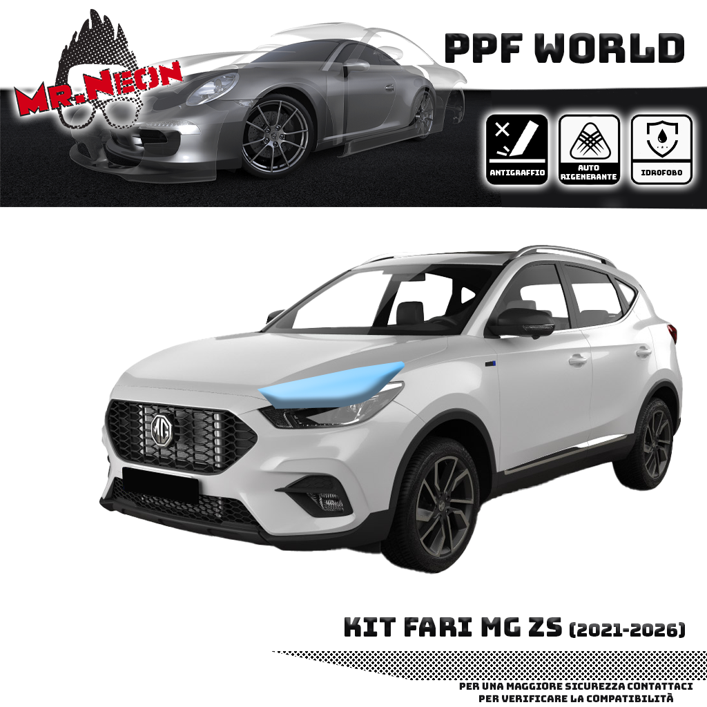 Kit Pellicola Protettiva Fari MG ZS 2021-oggi – PPF Trasparente o Fotocromatico Pretagliato