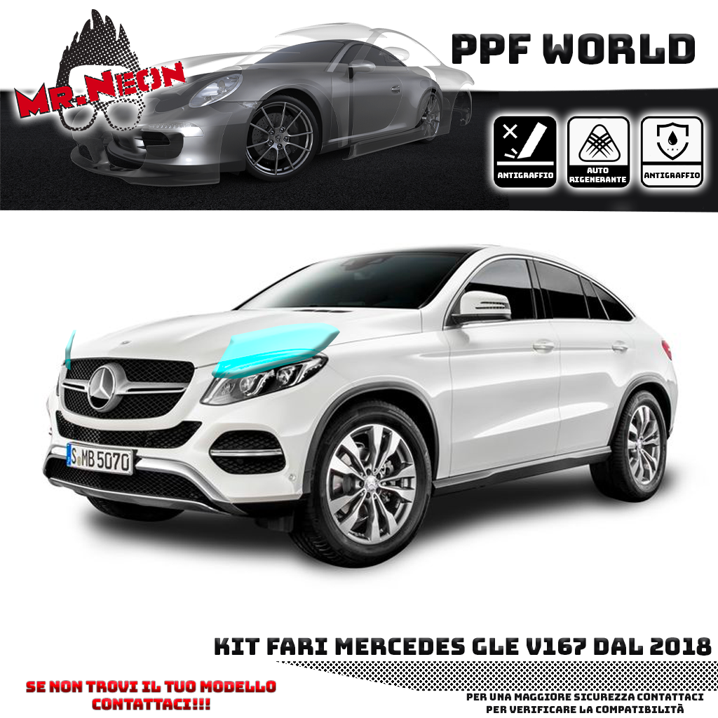Kit PPF fari Mercedes GLE V167 2019-2023 Pre-Restyling trasparente