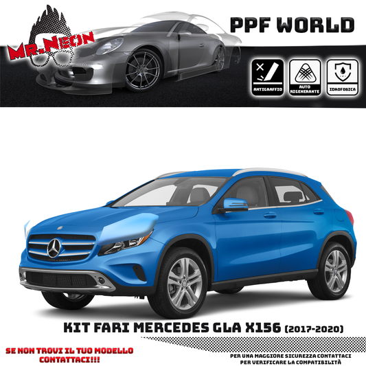 Kit Pellicola Protettiva Fari Mercedes GLA X156 Restyling (2017–2020) – PPF Trasparente o Fotocromatico Pretagliato