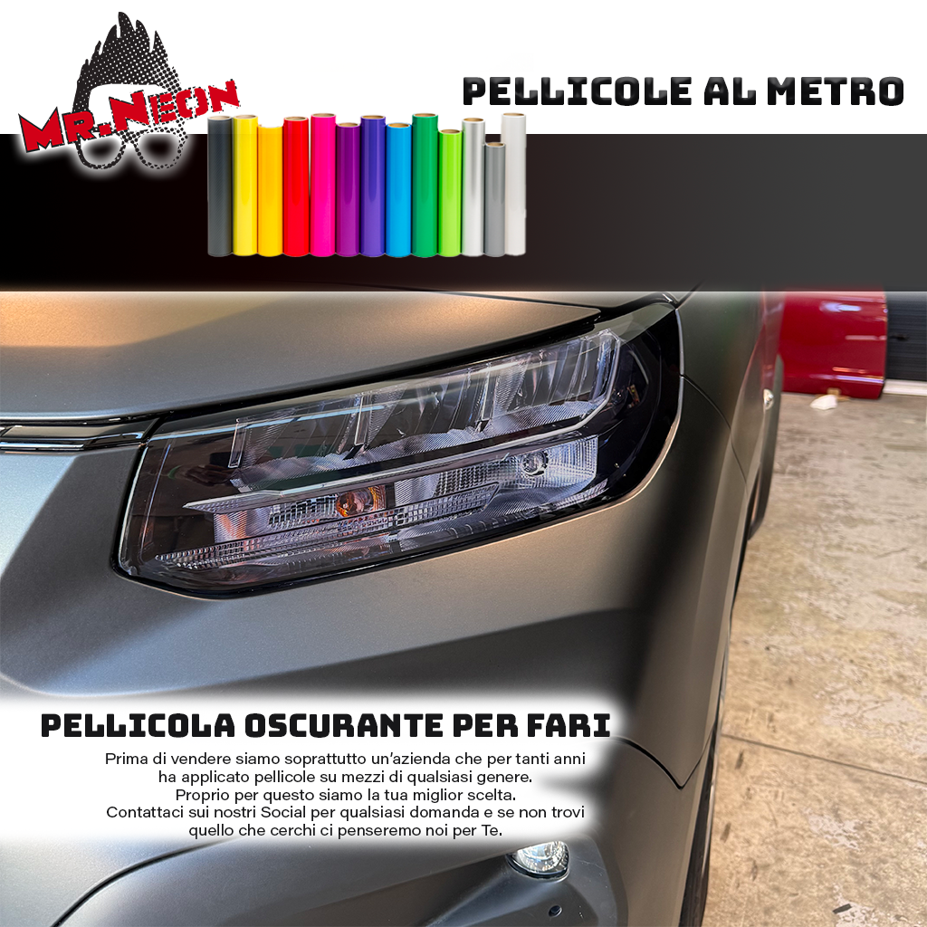 Pellicola XPEL Light Smoked per Fari – 38 × 120 cm – Effetto fumè chiaro Protettivo