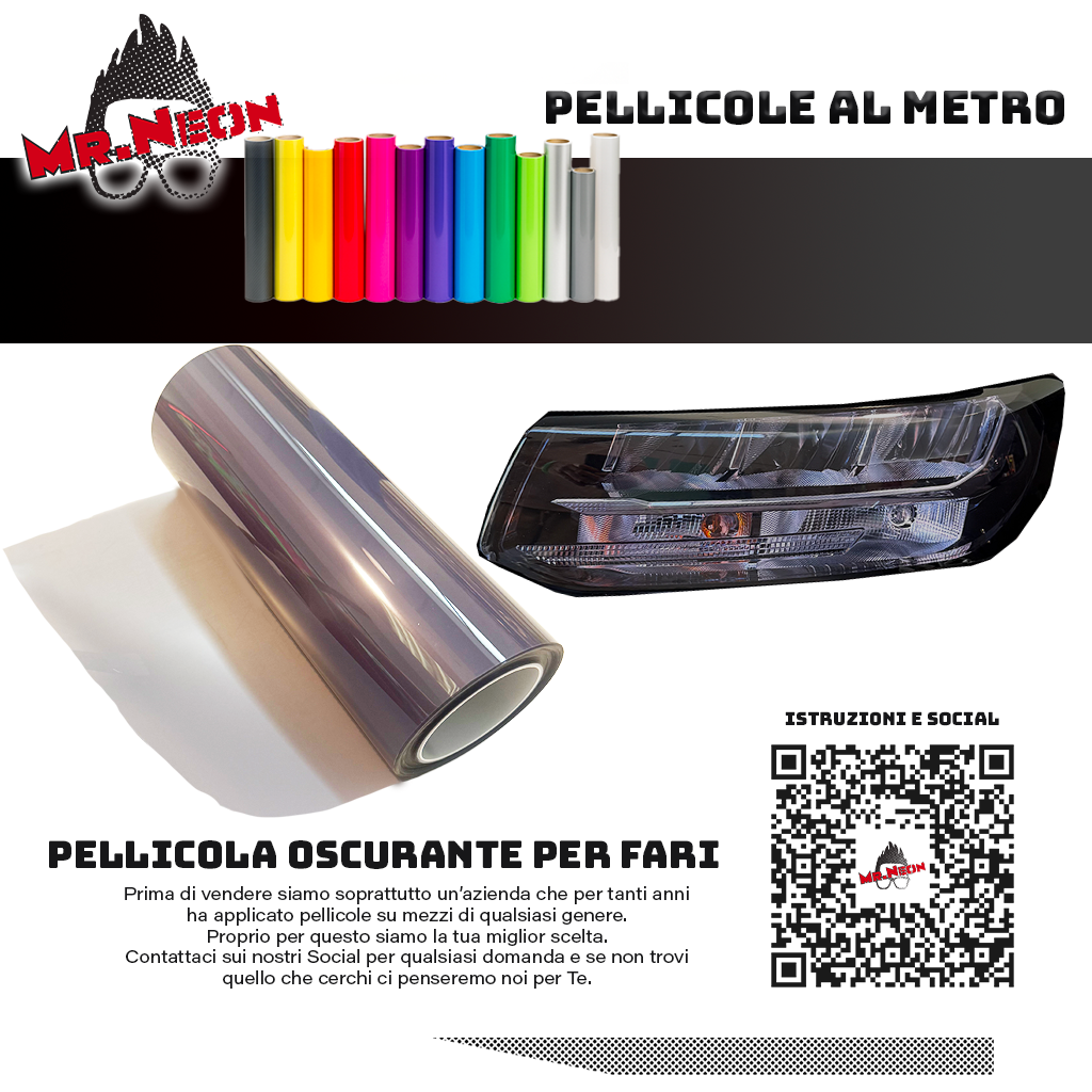 Pellicola XPEL Light Smoked per Fari – 38 × 120 cm – Effetto fumè chiaro Protettivo