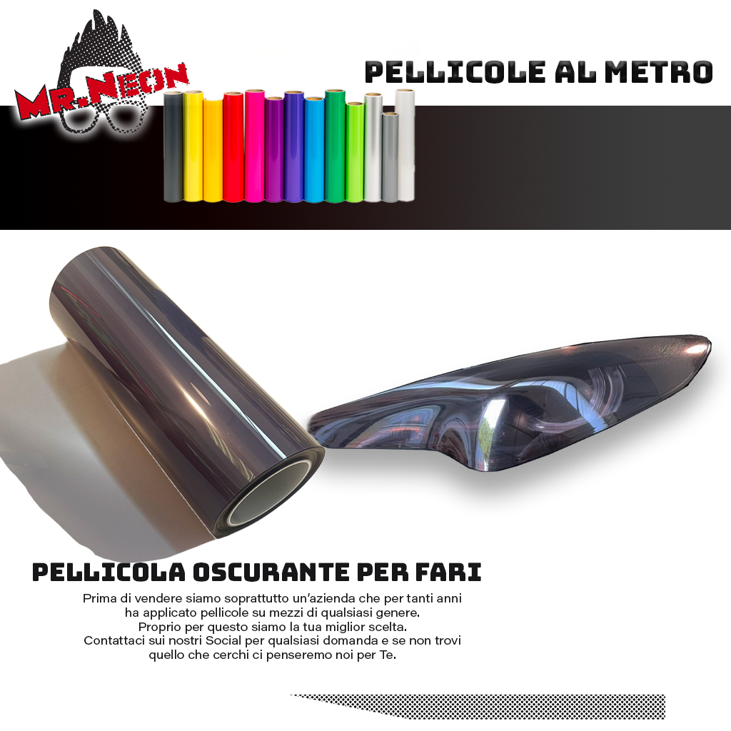 Pellicola XPEL Smoked per Fari – 38 × 120 cm – Effetto Fumé Protettivo