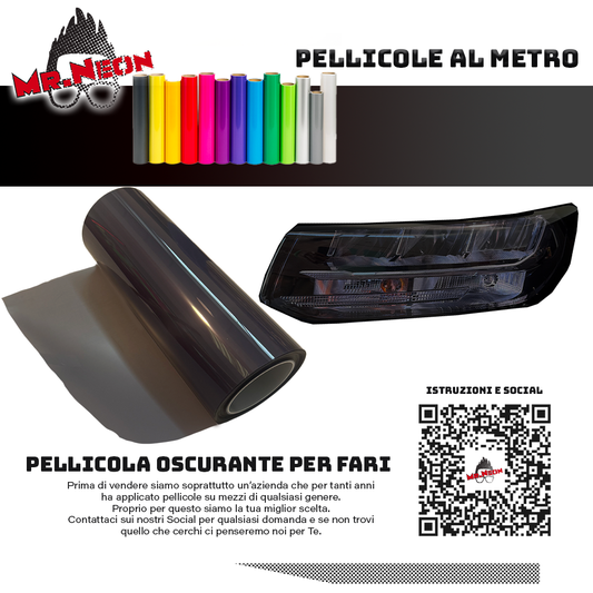 Pellicola XPEL Smoked Dark per Fari – 38 x 120 cm – Effetto Fumé Scuro Protettivo
