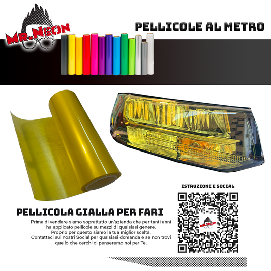 Pellicola Gialla TPH per Fari  – Vendita al Metro Lineare