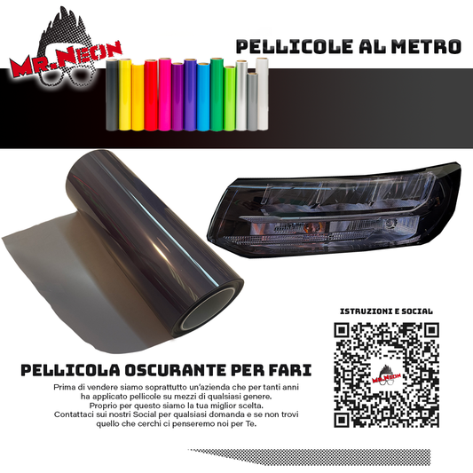 Pellicola TPU Smoked per Fari – 30 × 120 cm – Effetto Fumé Protettivo