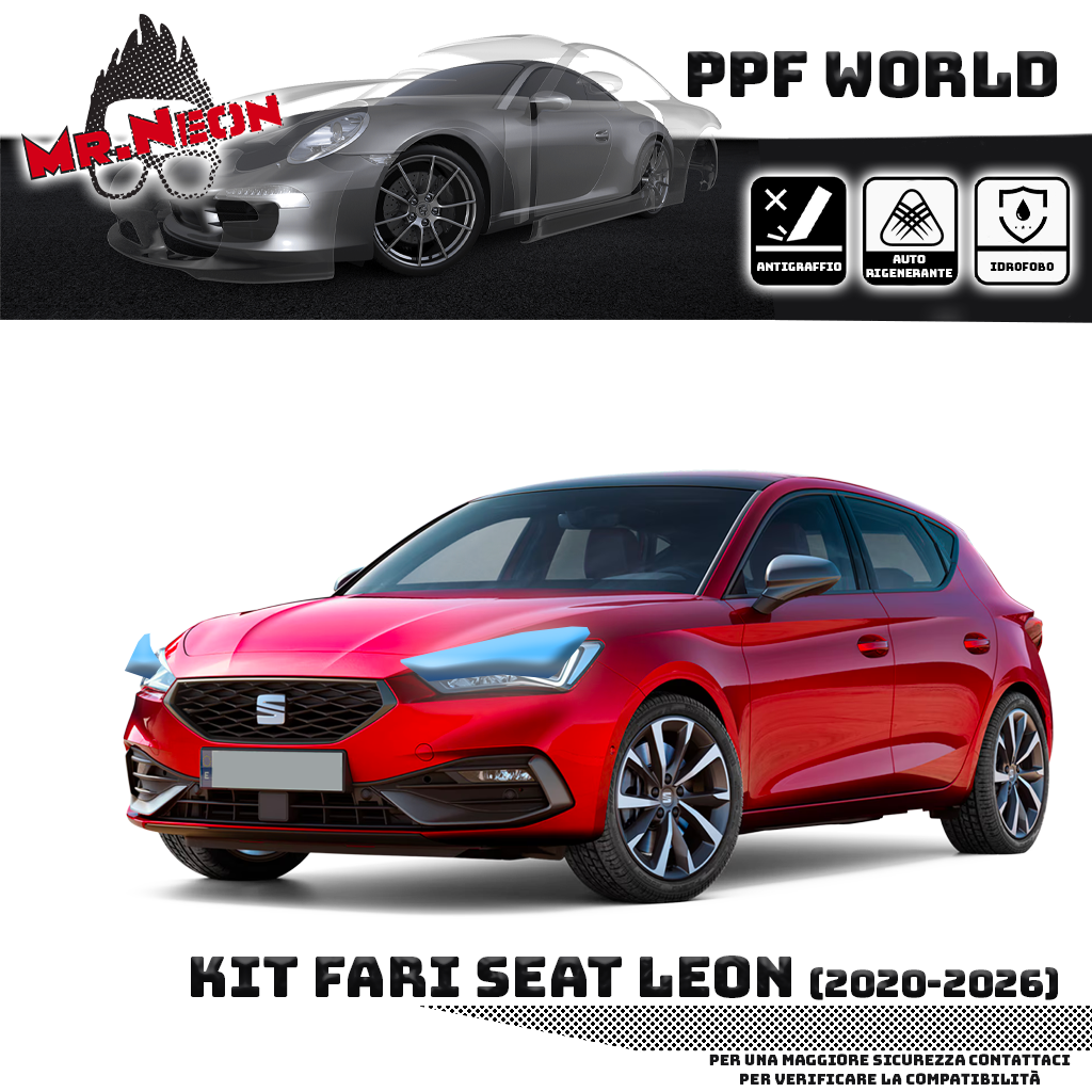 Kit Pellicola Protettiva Fari Seat Leon KL 2020-oggi – PPF Trasparente o Fotocromatico Pretagliato