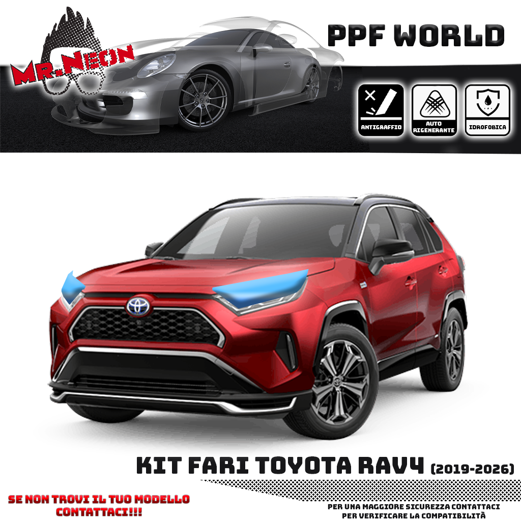 Kit PPF Fari Anteriori compatibile con Toyota RAV4 (2019–2026) – Pellicola Protettiva Pretagliata