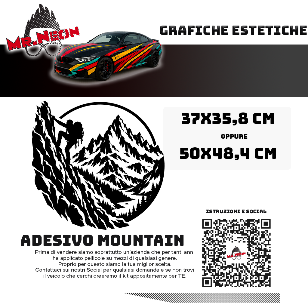 Adesivo Mountain Climbing Oracal 651 - misure disponibili