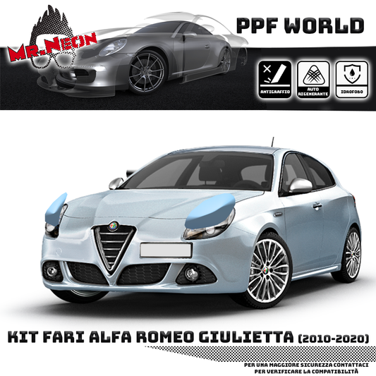 Kit Pellicola Protettiva Fari Alfa Romeo Giulietta 2010-2020 – PPF Trasparente o Fotocromatico Pretagliato