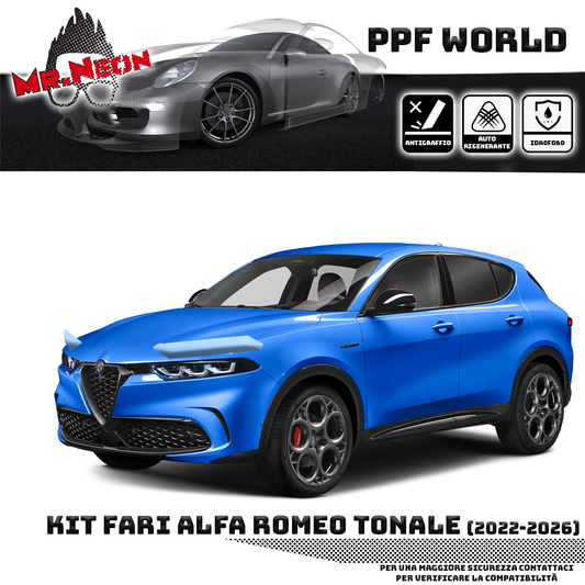 Kit Pellicola Protettiva Fari Alfa Romeo Tonale 2022-2026 – PPF Trasparente o Fotocromatico Pretagliato