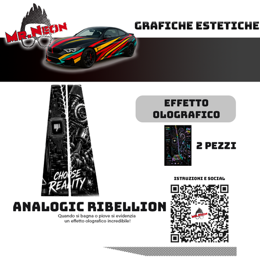 Kit Montanti Auto Grafica Analogic Rebellion – Adesivi Laterali Stile Tecnico Meccanico