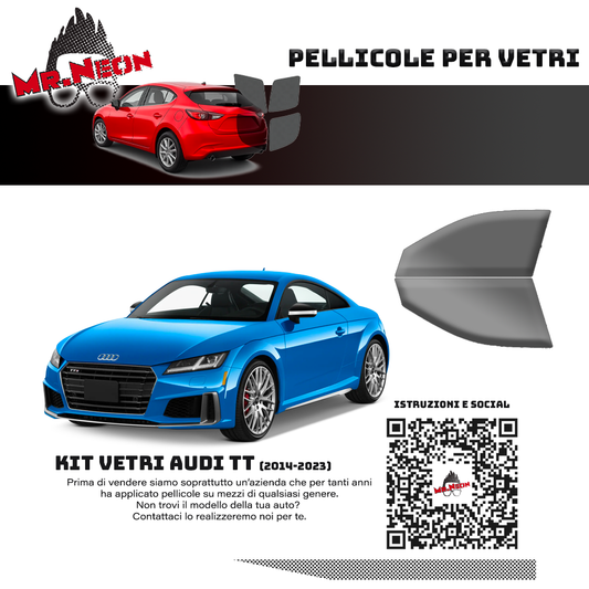 Kit Pellicole Oscuramento Vetri Anteriori Audi TT 2015-2023 – Pretagliati