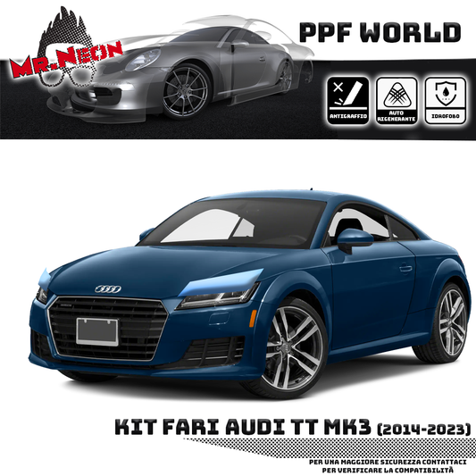 Kit Pellicola Protettiva Fari Audi TT MK3 (8S) 2014-2023 – PPF Trasparente o Fotocromatico Pretagliato