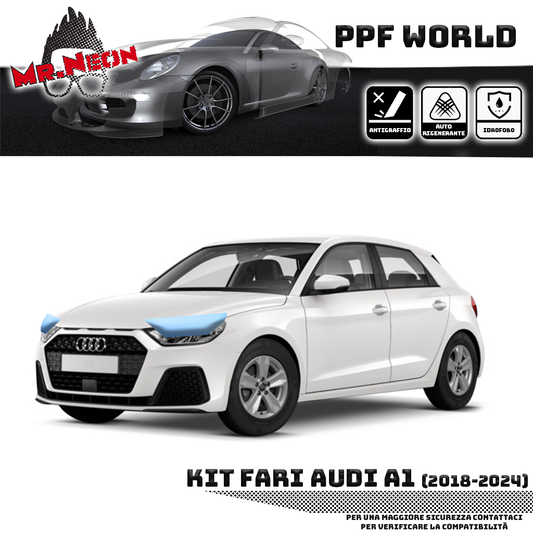 Kit Pellicola Protettiva Fari Audi A1 GB (2018–2024) – PPF Trasparente o Fotocromatico Pretagliato