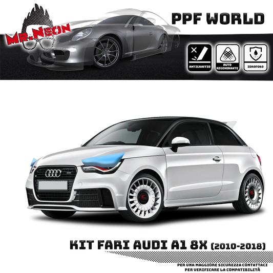 Kit Pellicola Protettiva Fari Audi A1 8X (2010–2018) – PPF Trasparente o Fotocromatico Pretagliato