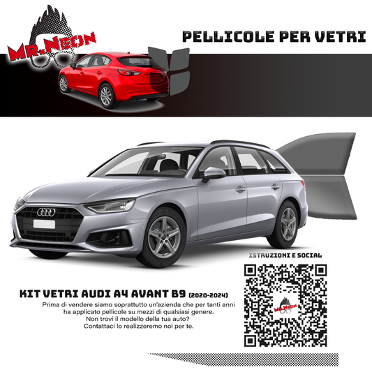 Kit Oscuramento Vetri Anteriori Audi A4 Avant B9 2020-2024 – TPU Pretagliato