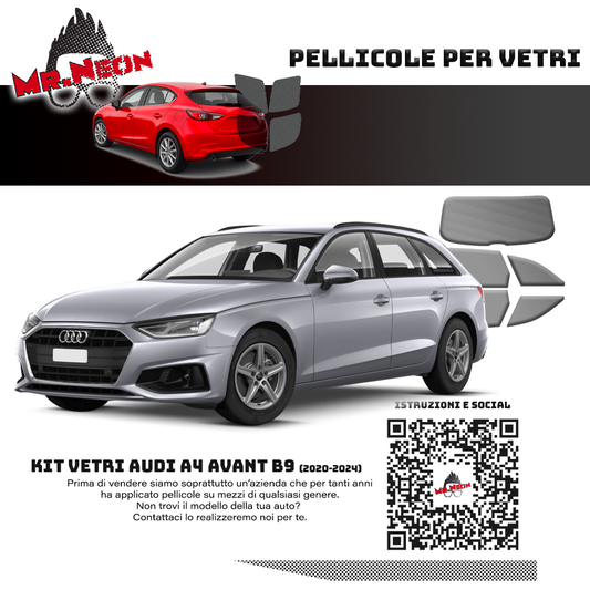 Kit Oscuramento Vetri Posteriori Audi A4 Avant B9 2020-2024 – TPU Pretagliato