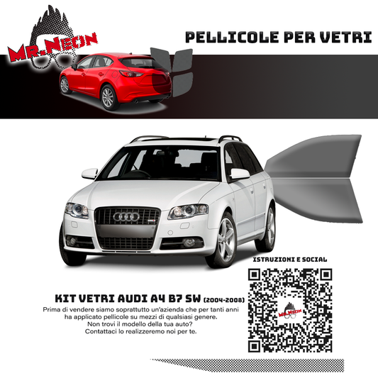 Kit Pellicole Oscuramento Vetri Anteriori Audi A4 B7 SW 2004-2008 – Pretagliati
