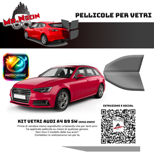 Kit Pellicole Oscuramento Vetri Anteriori Audi A4 B9 SW 2015-2024 – Pretagliati