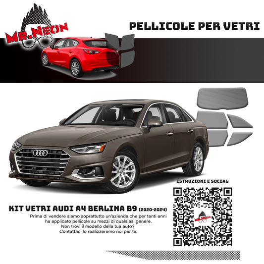 Kit Oscuramento Vetri Posteriori Audi A4 Berlina B9 2020-2024 – TPU Pretagliato