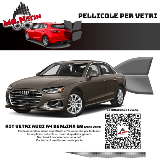 Kit Oscuramento Vetri Anteriori Audi A4 Berlina B9 2020-2024 – TPU Pretagliato