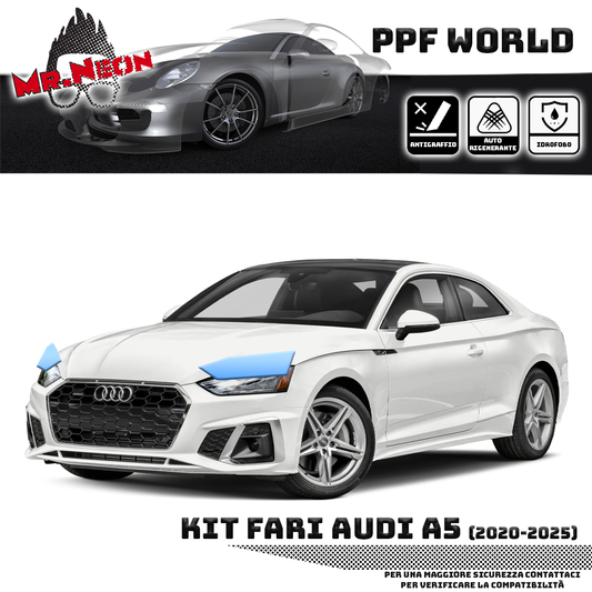 Kit Pellicola Protettiva Fari Audi A5 2020-2025 – PPF Trasparente o Fotocromatico Pretagliato