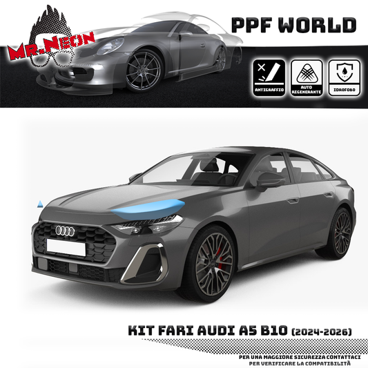 Kit Pellicola Protettiva Fari Audi A5 2024-2026 – PPF Trasparente o Fotocromatico Pretagliato