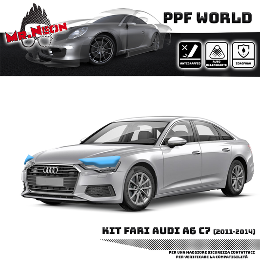 Kit Pellicola Protettiva Fari Audi A6 C7 2011-2018 – PPF Trasparente o Fotocromatico Pretagliato