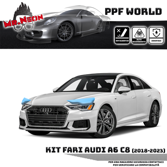 Kit Pellicola Protettiva Fari Audi A6 C8 (2018–2023) – PPF Trasparente o Fotocromatico Pretagliato