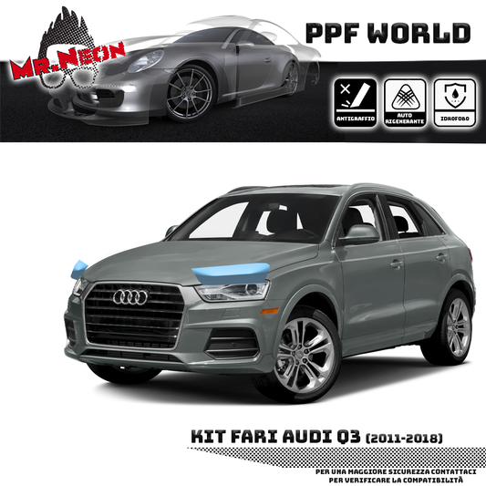 Kit Pellicola Protettiva Fari Audi Q3 8U 2011-2018 – PPF Trasparente o Fotocromatico Pretagliato