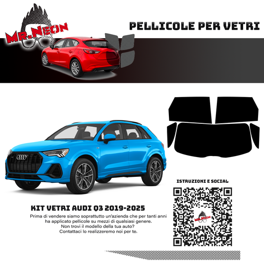 Kit pellicola oscurante posteriore pretagliato per Audi Q3 2019-2025