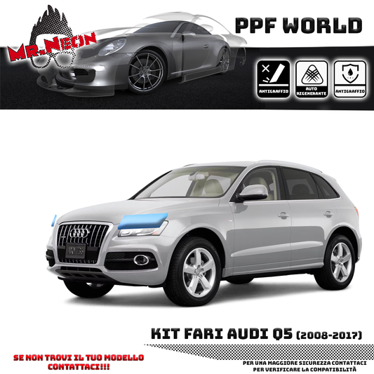 Kit Pellicola Protettiva Fari Audi Q5 8R (2008–2017) – PPF Trasparente o Fotocromatico Pretagliato