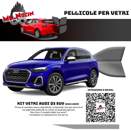 Kit Oscuramento Vetri Anteriori Audi Q5 SUV 2018-2024 – TPU Pretagliato