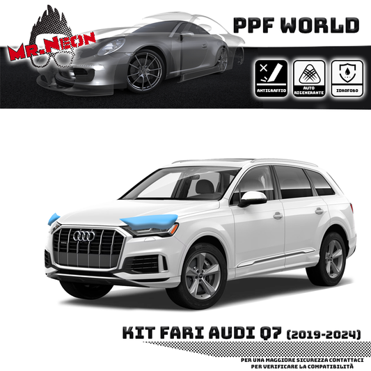 Kit Pellicola Protettiva Fari Audi Q7 4M Restyling (2019–2024) – PPF Trasparente o Fotocromatico Pretagliato