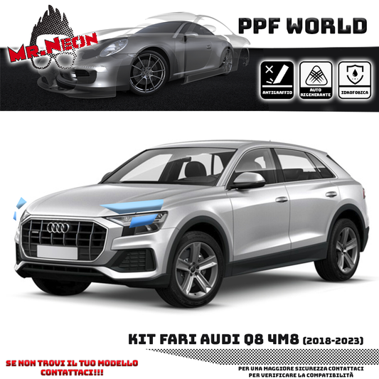 Kit Pellicola Protettiva Fari Audi Q8 2018-2023 – PPF Trasparente o Fotocromatico Pretagliato