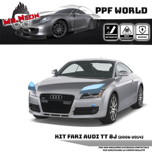 Kit Pellicola Protettiva Fari Audi TT 8J 2006-2014 – PPF Trasparente o Fotocromatico Pretagliato