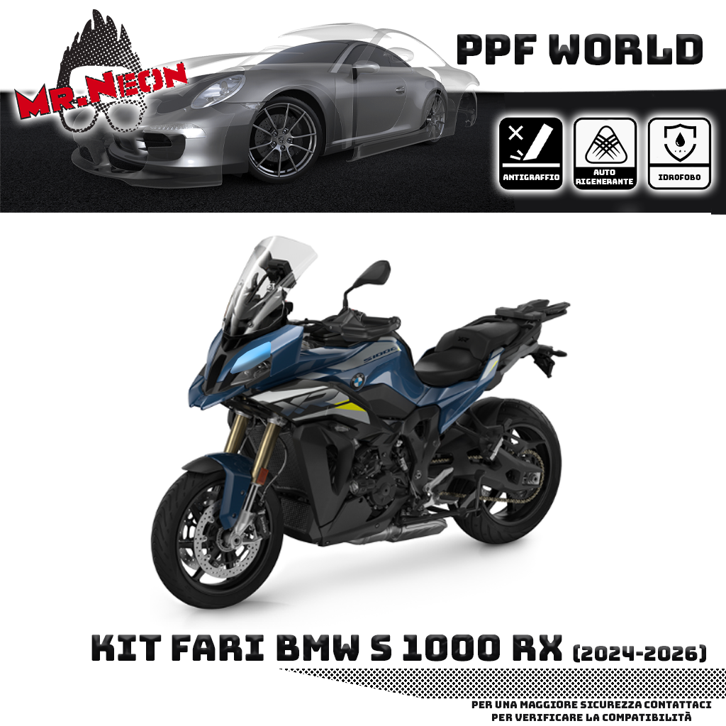 Kit Pellicola Protettiva Fari BMW S 1000 XR 2020-2026 – PPF Trasparente o Fotocromatico Pretagliato