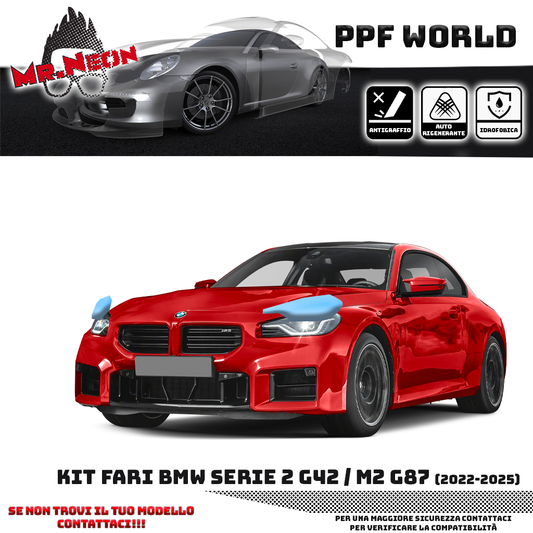 Kit Pellicola Protettiva Fari BMW Serie 2 G42 / BMW M2 G87 (2022–2025) – PPF Trasparente o Fotocromatico Pretagliato