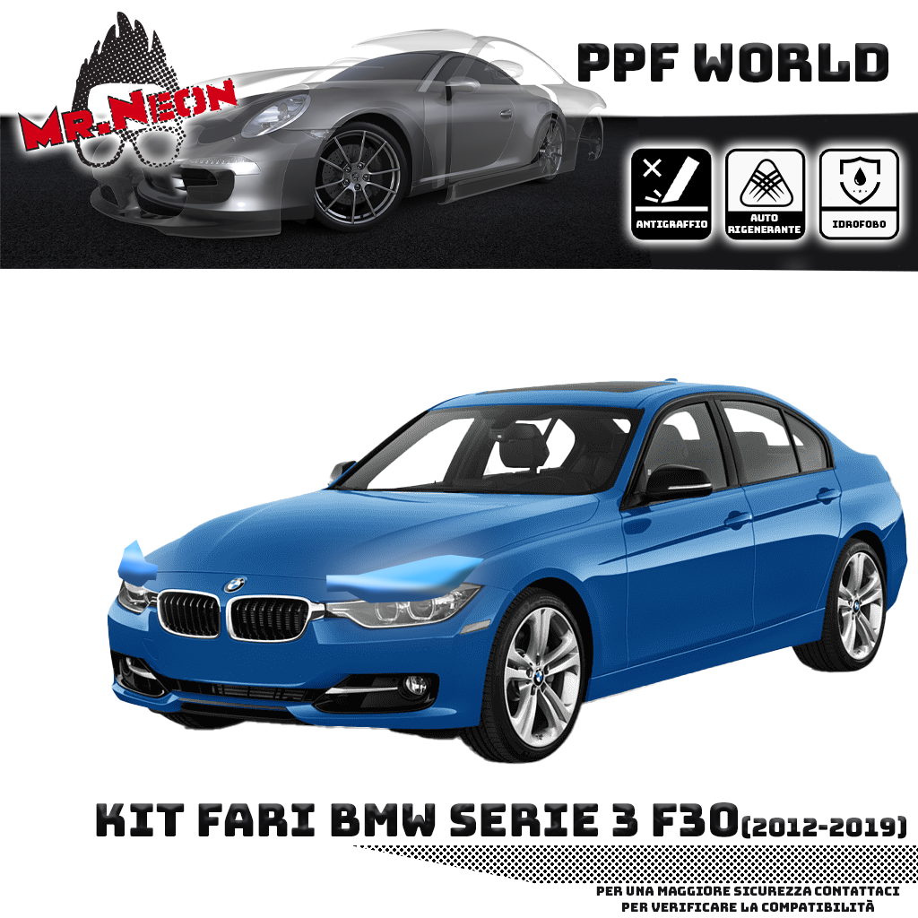 Kit Pellicola Protettiva Fari BMW Serie 3 F30 / F31 (2012–2019) – PPF Trasparente o Fotocromatico Pretagliato