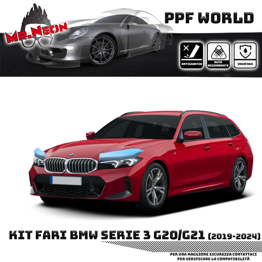 doppio Kit Pellicola Protettiva Fari BMW Serie 3 Touring G21 (2019–2024) ppf fotoromatico