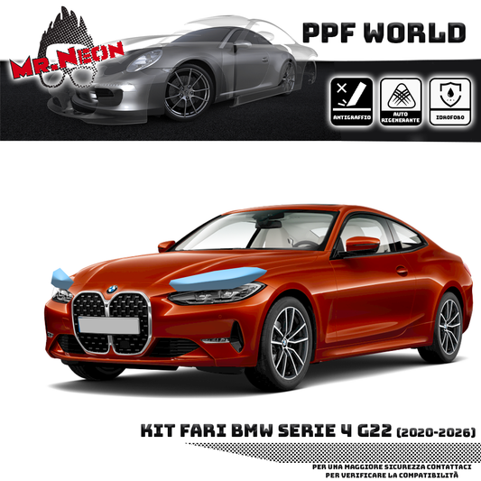 Kit Pellicola Protettiva Fari BMW Serie 4 G22 2020-2026 – PPF Trasparente o Fotocromatico Pretagliato