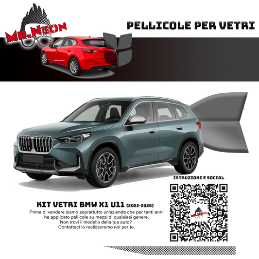 Kit Oscuramento Vetri Anteriori BMW X1 U11 2022-2026 – TPU Pretagliato