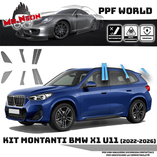 Protezione Montanti BMW X1 U11 2022-2026 – Kit PPF Pretagliato Trasparente