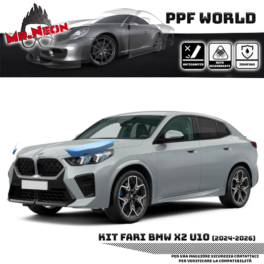 Kit Pellicola Protettiva Fari BMW X2 U10 2024-2026 – PPF Trasparente o Fotocromatico Pretagliato
