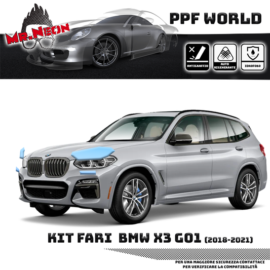 Kit Pellicola Protettiva Fari BMW X3 G01 2017-2021 – PPF Trasparente o Fotocromatico Pretagliato